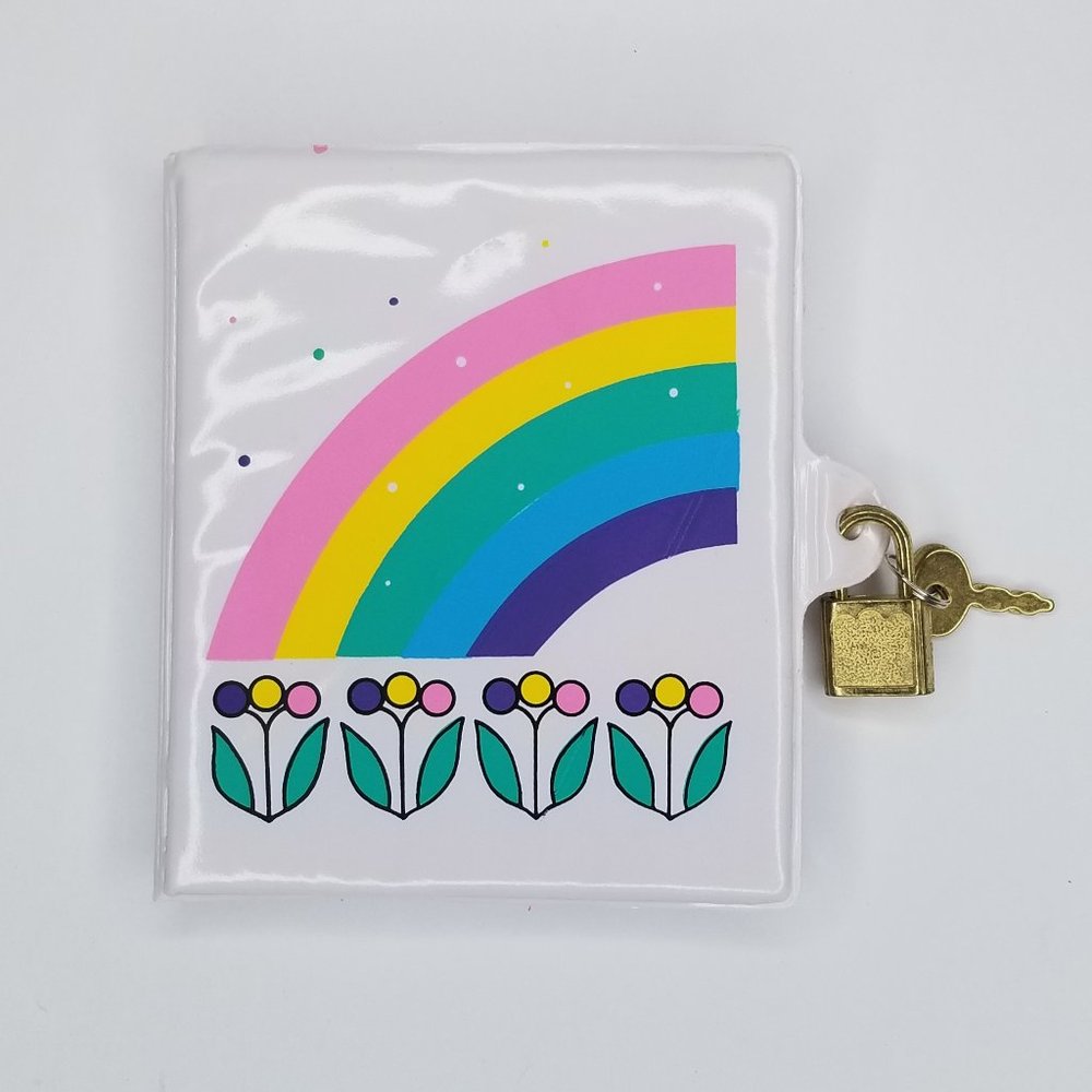 Rare 80s Puffy Plastic Locking Diary with Lock and Key